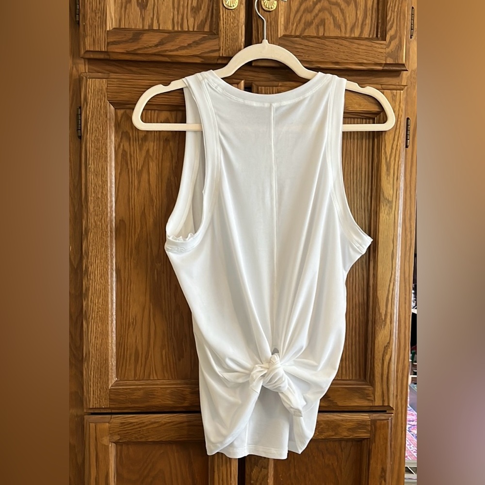 Peach athletic tank - center seam split back